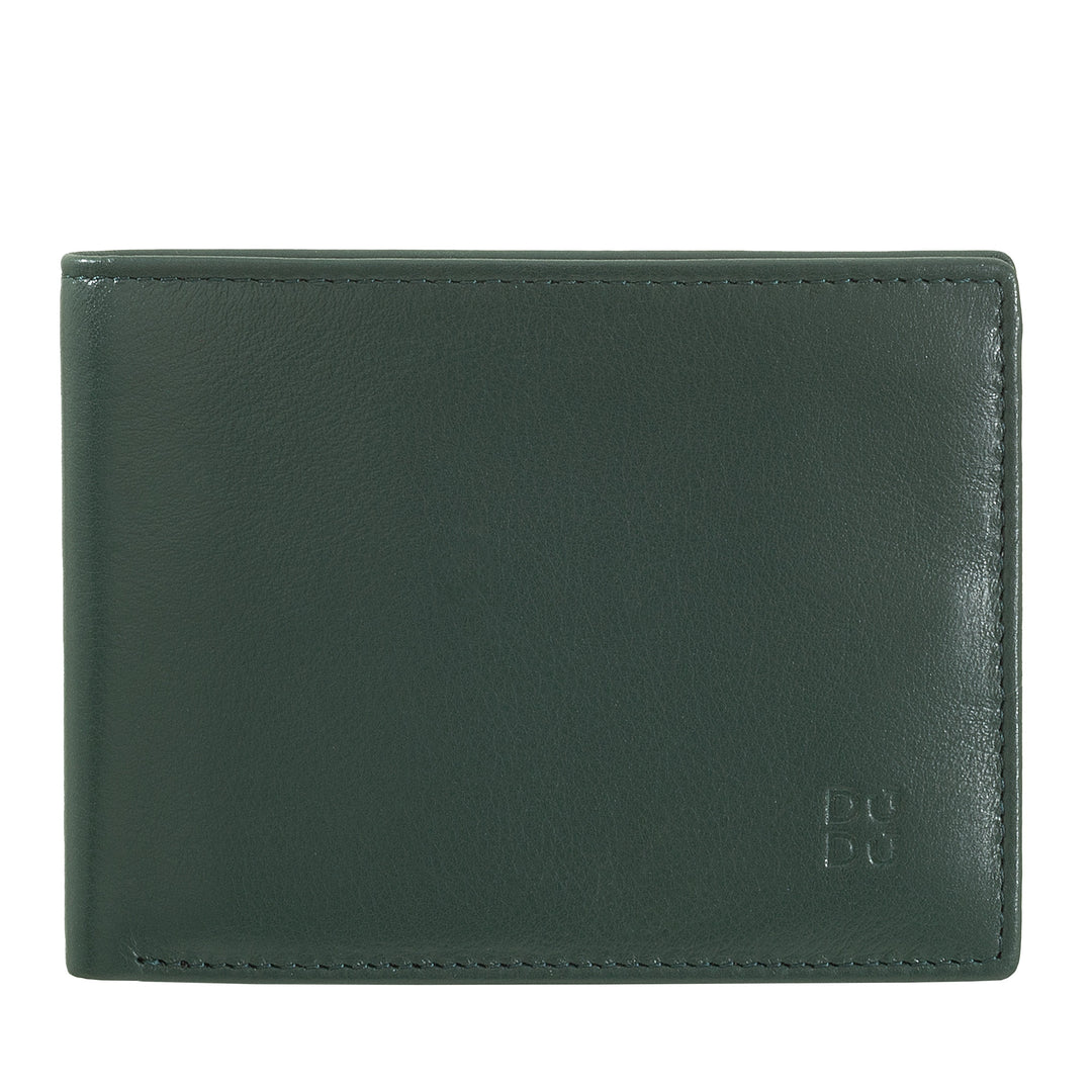 DUDU Men's Wallet RFID Blocked Leather Small Pocket with Credit Card Holder Slot