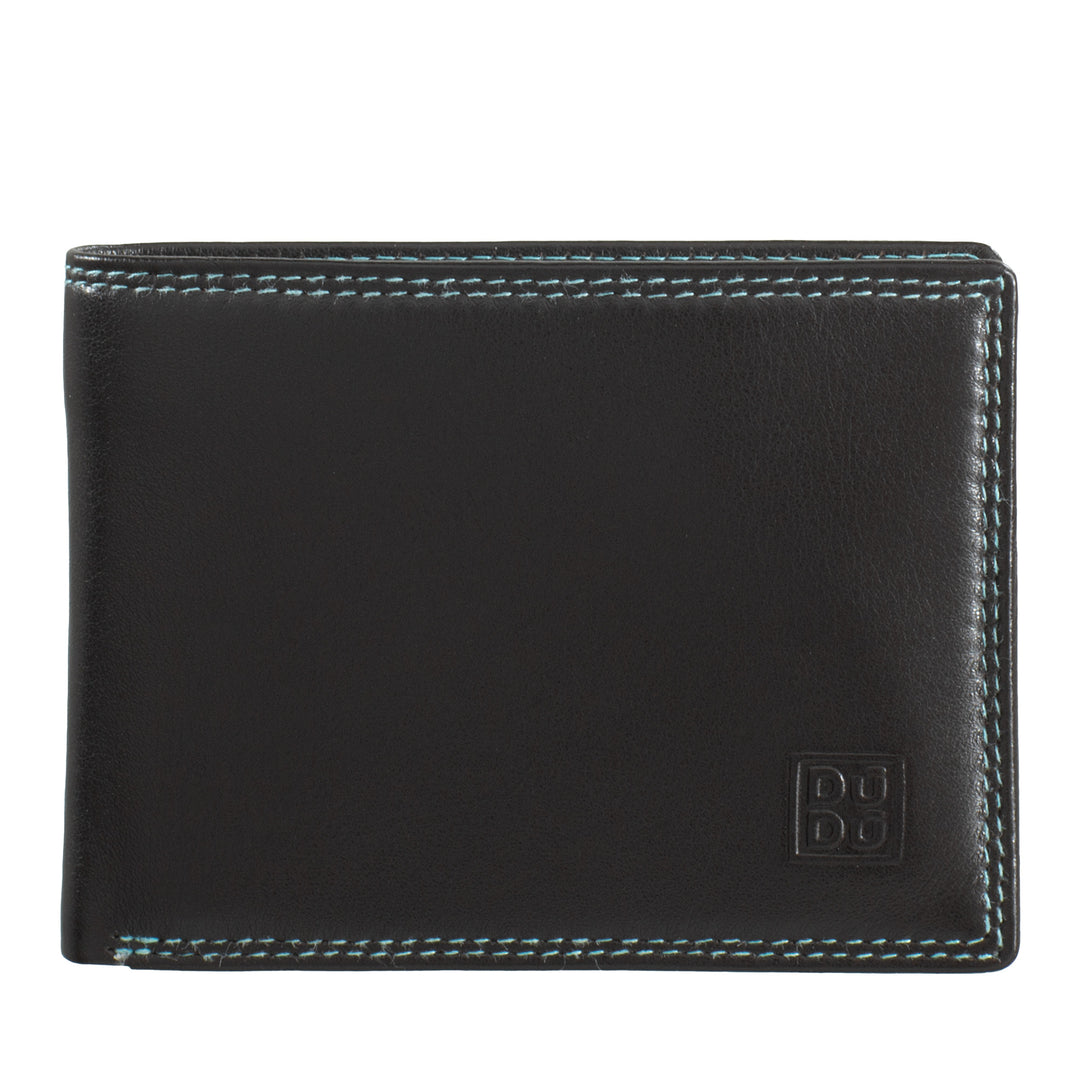 DUDU Men's Wallet Rfid Block in Small Small Leather Pocket Slot With Credit Card Slot