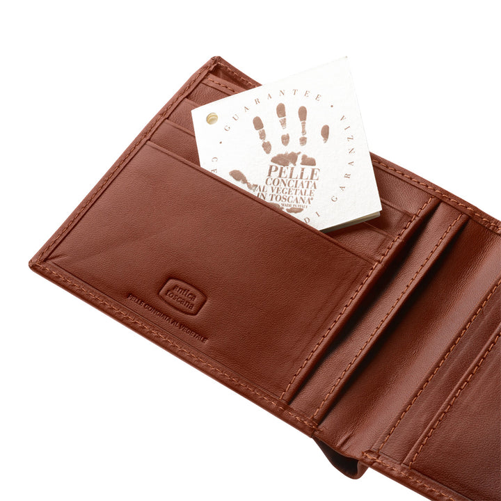Antique Tuscan Slim Men's Wallet in Italian Genuine Leather with 6 Pockets Card Holders and Cards