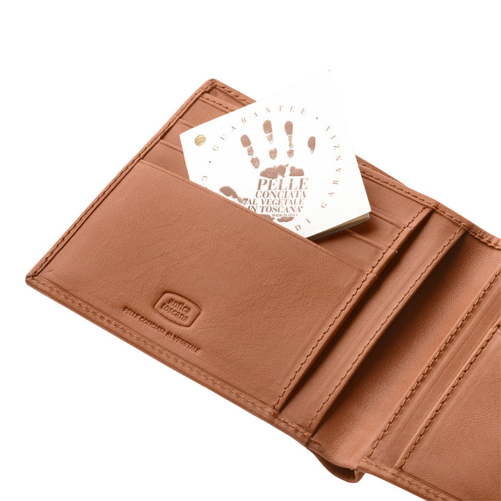 Antigua cartera de Toscana para hombre Slim en cuero genuino italiano con 6 bolsillos Portatarjetas y Tarjetas
