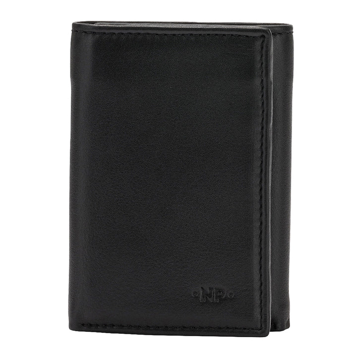 Nube de cuero cartera de los hombres Vertical sin cartera de cuero de triple plegado pequeño con 6 bolsillos Tarjetas de crédito