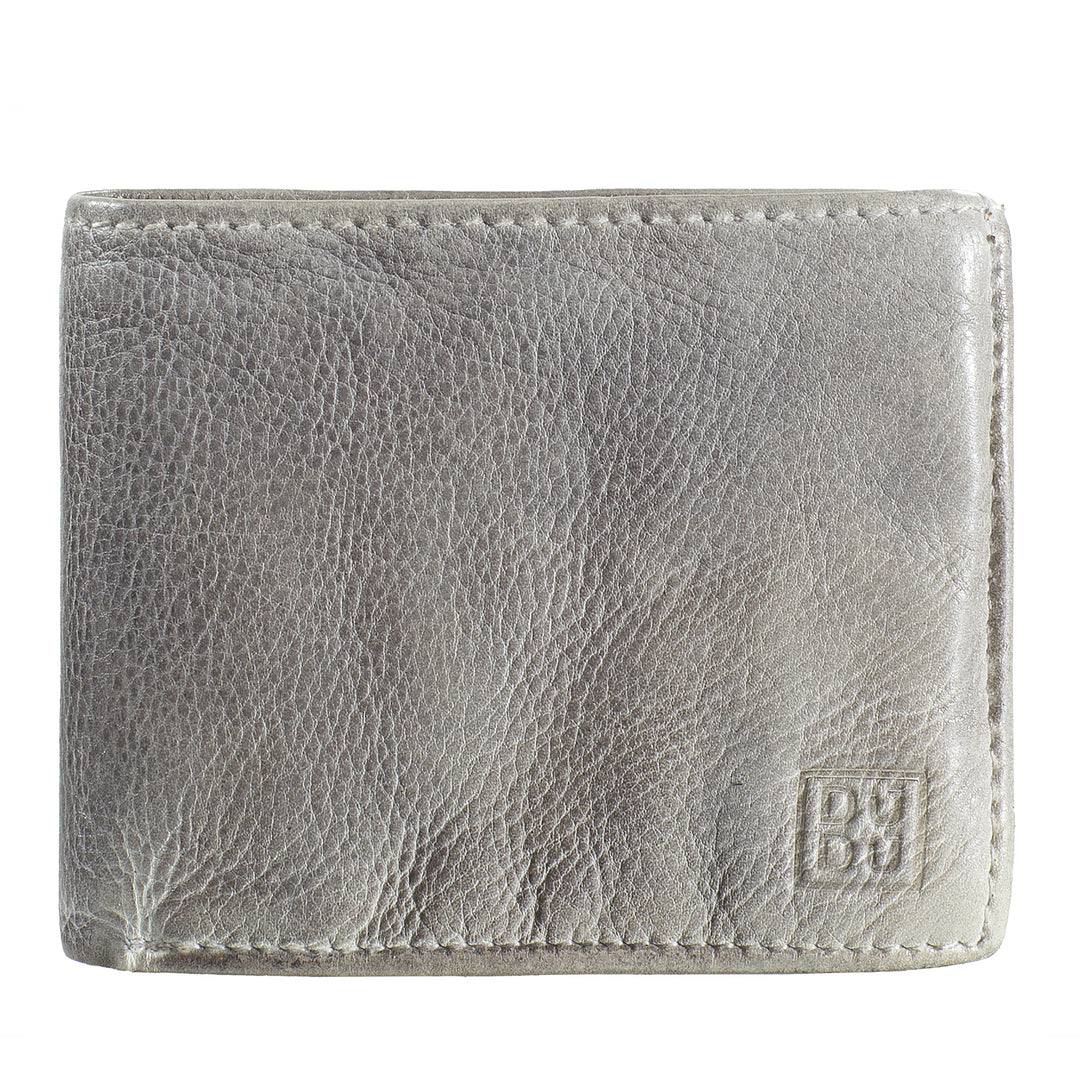 DuDu Portefeuille Vintage en cuir véritable pour homme avec poche à monnaie, 4 porte-cartes de crédit et compartiment à billets