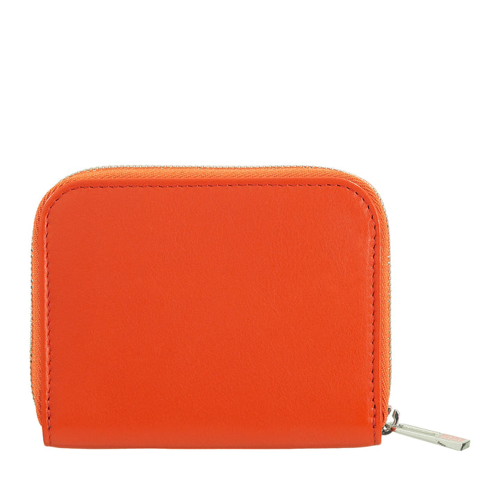 Dudu Portamonete Herrenfrau Piccolo -Tasche in farbigem Leder mit Reißverschluss, Kartenhaltertaschen, kompakte Brieftasche
