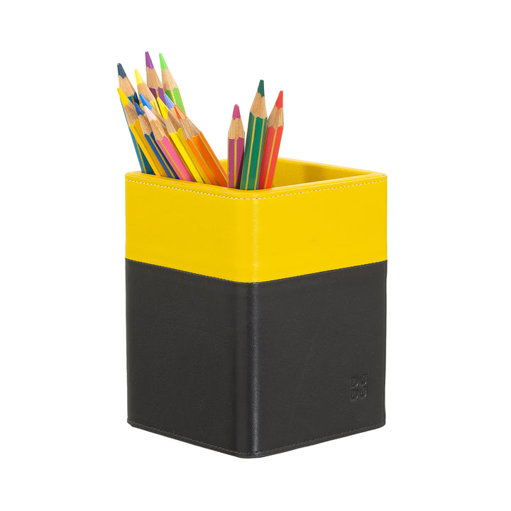 DuDu Design Leder -Schreibtisch Carpennas, Pennehalter für Bürostisch, farbiger Bleistifthalter