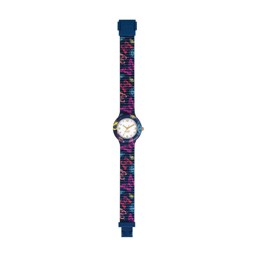 Montre Hip Hop Bleue Butterfly Animaux Addicted Collection 32mm HWU1059