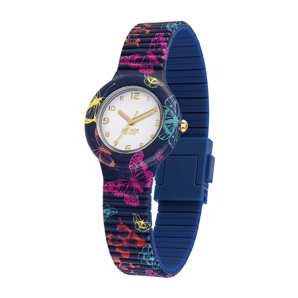 Hip Hop Watch BLUE BUTTERFLY Animals Addicted Collection 32mm HWU1059