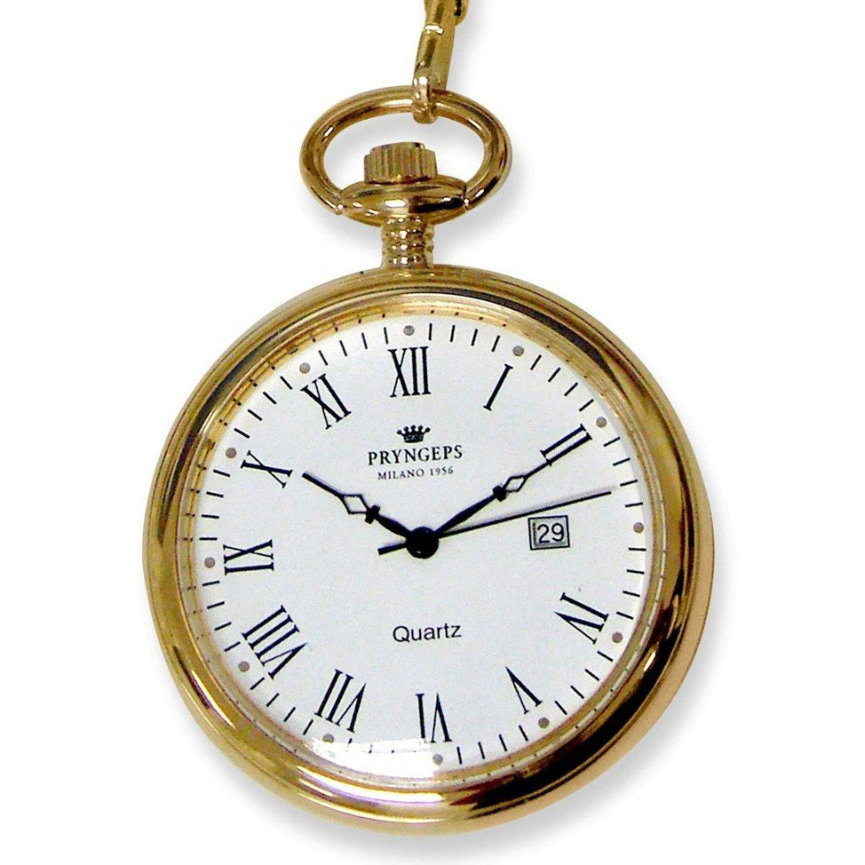 Pryngeps orologio da tasca 46mm acciaio finitura PVD oro giallo T069 - Capodagli 1937