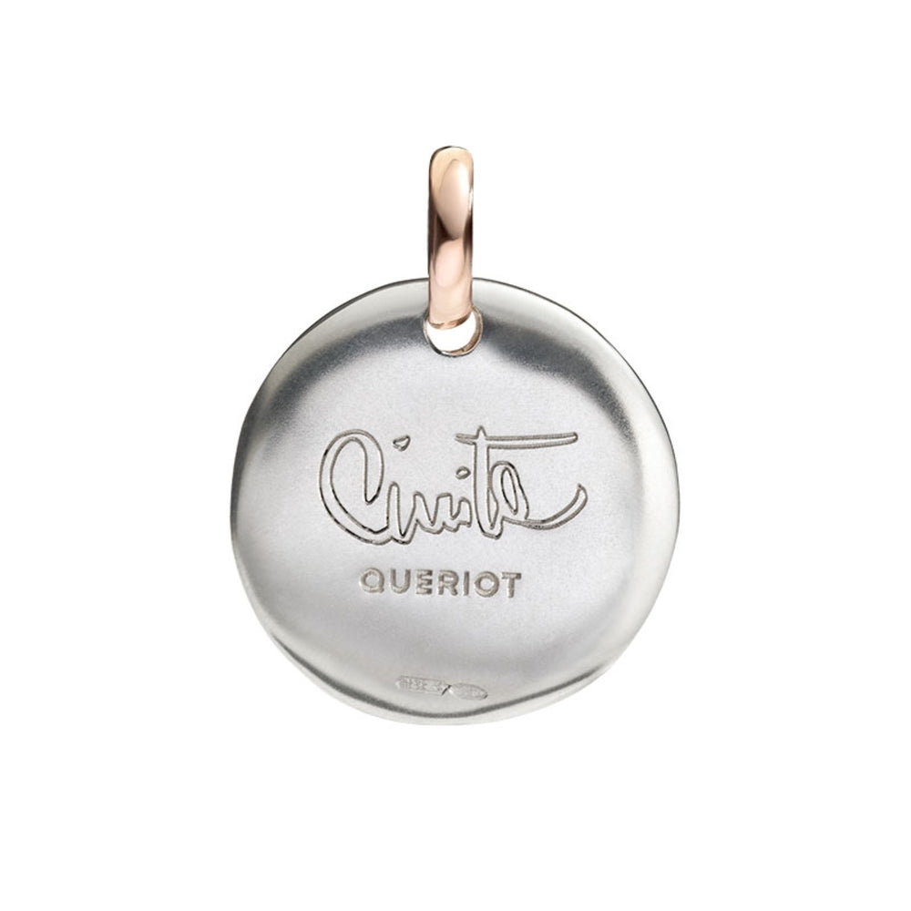 Queriot ciondolo moneta piccola I Love U argento 925 oro 9kt F13A03S0202 - Gioielleria Capodagli