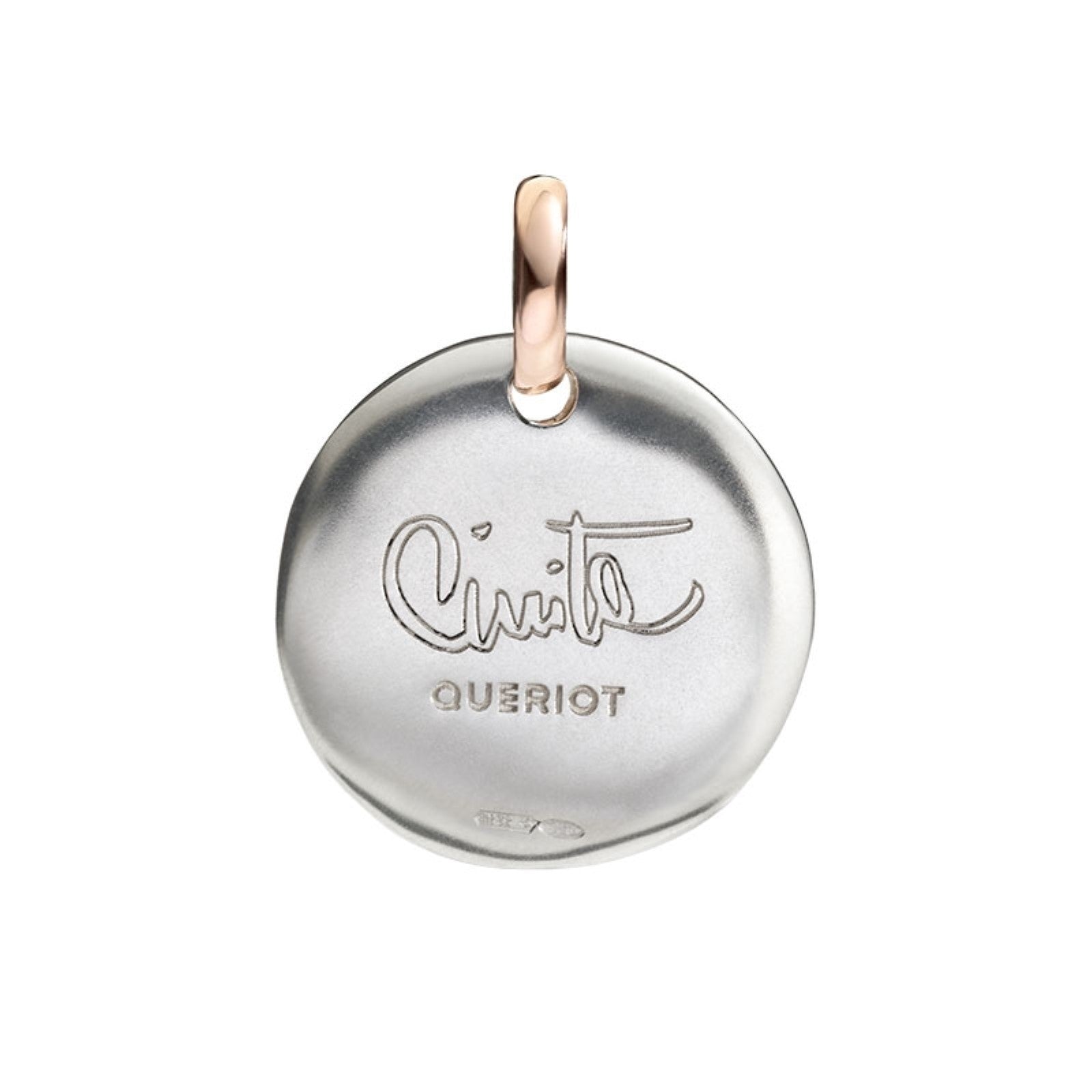 Queriot ciondolo moneta piccola Live Simply argento 925 oro 9kt F13A03S7104 - Gioielleria Capodagli