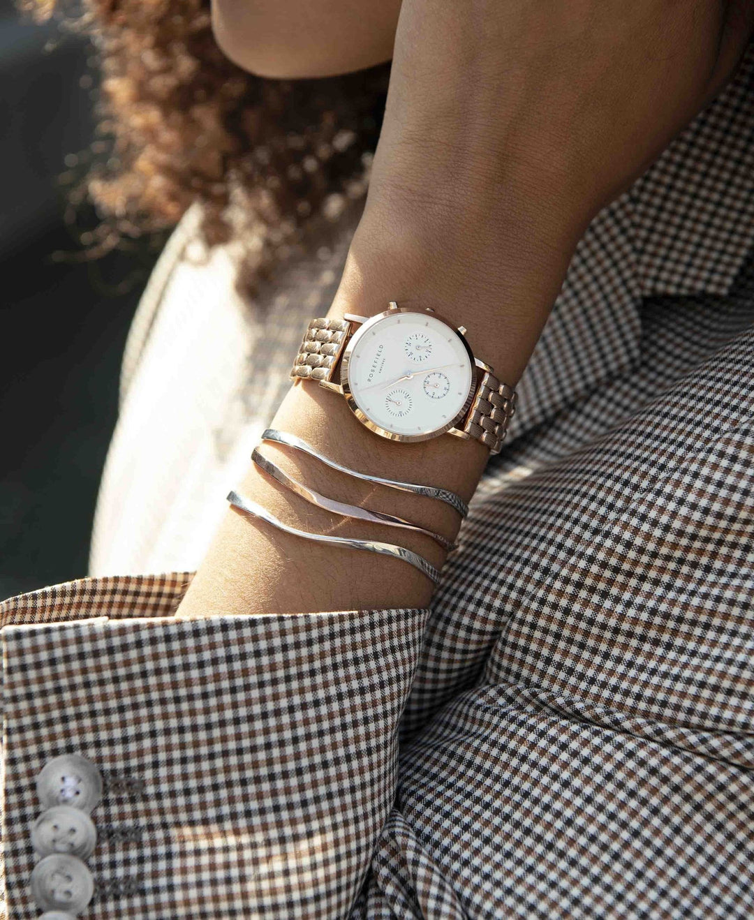 Rosefield orologio donna The Gabby Bianco acciaio pvd oro rosa 33mm NWG-N91 - Gioielleria Capodagli
