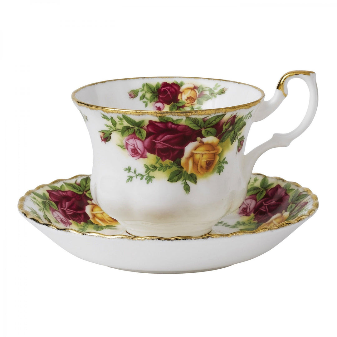 Royal Albert servizio 6 tazzine da caffè Old Country Roses porcellana Bone China finiture oro A/0897 - Gioielleria Capodagli