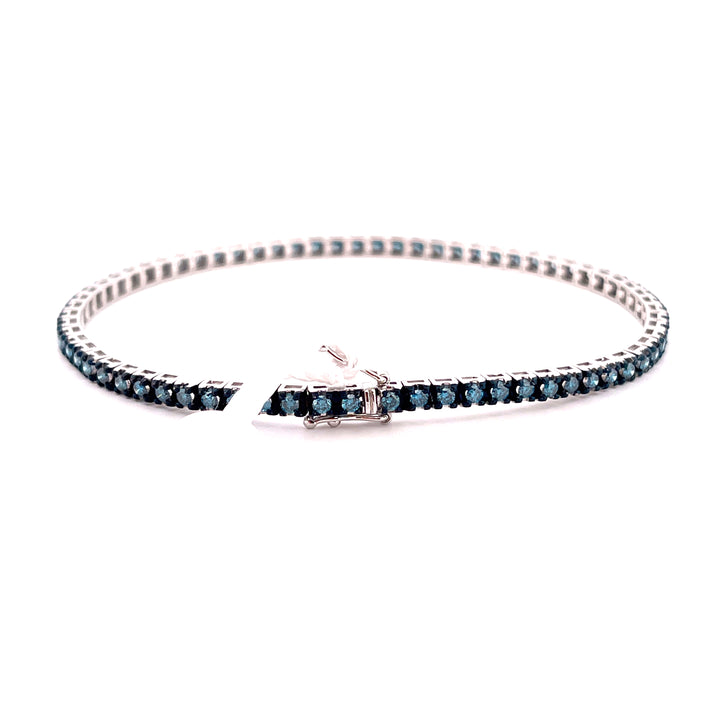 Sidelace tennis bracelet 18kt white gold and blue diamonds 2.04ct M5188-3BB 0020BR