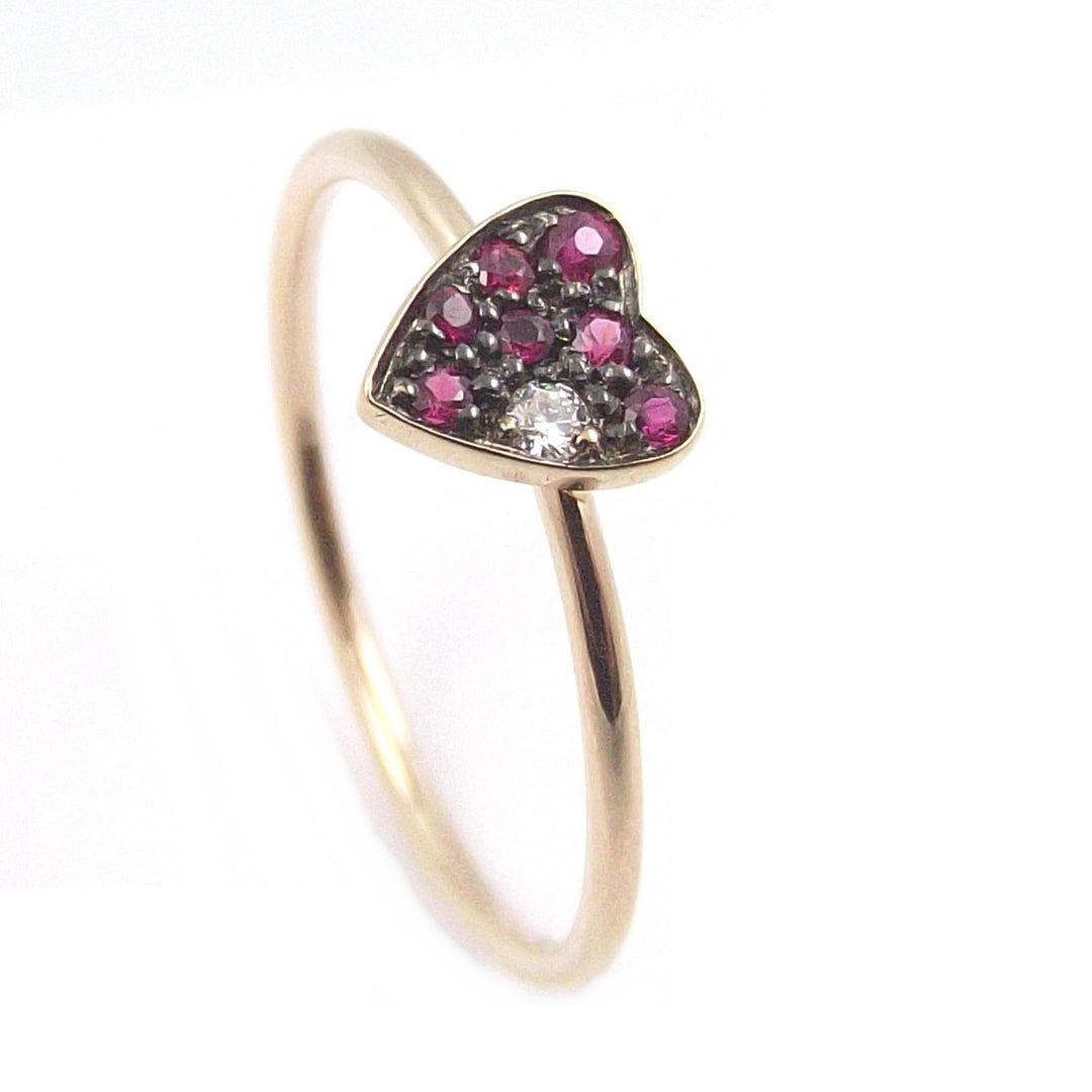 Sidalo anello Cuore oro rosa 18kt diamante rubini M4722-R - Gioielleria Capodagli