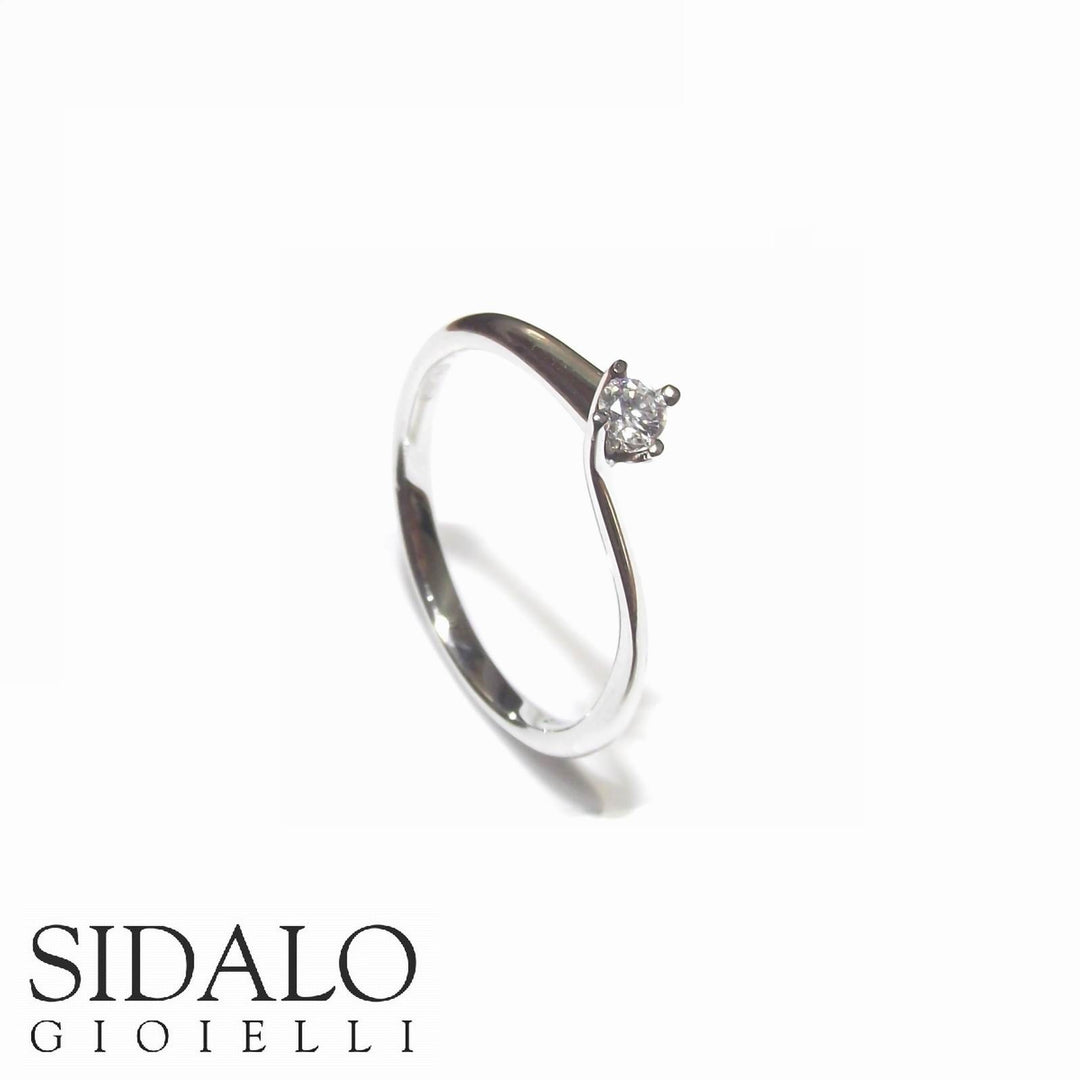 Sidalo anello Solitario oro bianco 18kt diamante M4857-009 - Gioielleria Capodagli