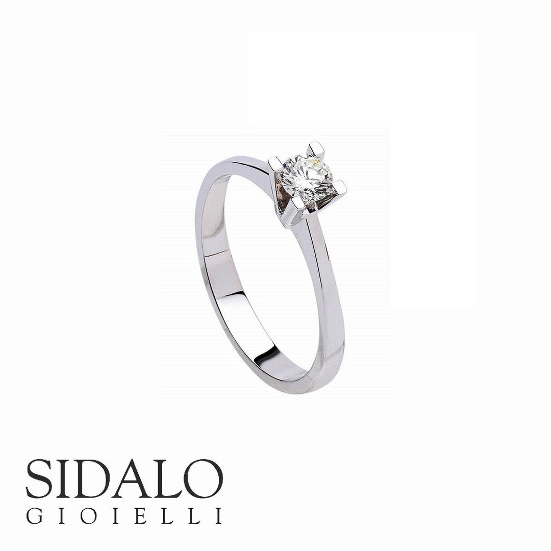 Sidalo anello Solitario oro bianco 18kt diamante M56-015 - Gioielleria Capodagli