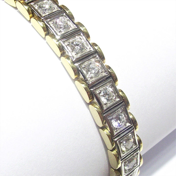 Sidalo bracciale tennis oro bianco e giallo 18kt 45,3g diamanti 4,17ct colore G purezza VS1 0004BR - Gioielleria Capodagli