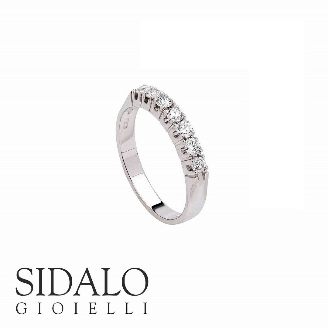 Sidalo fedina Tornita oro bianco 18kt 7 diamanti M1279-020 - Gioielleria Capodagli