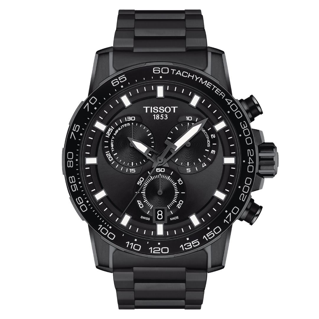 Tissot orologio Supersport Chrono 45,5mm nero quarzo acciaio finitura PVD nero T125.617.33.051.00 - Gioielleria Capodagli