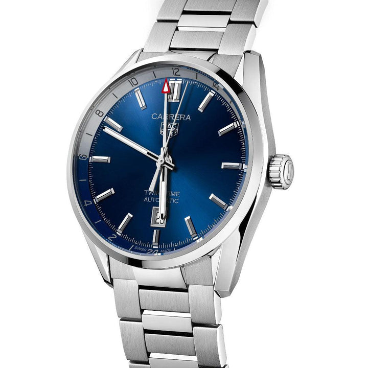 TAG Heuer orologio Carrera Twin-Time Calibre 7 41mm blu automatico acciaio WBN201A.BA0640 - Capodagli 1937