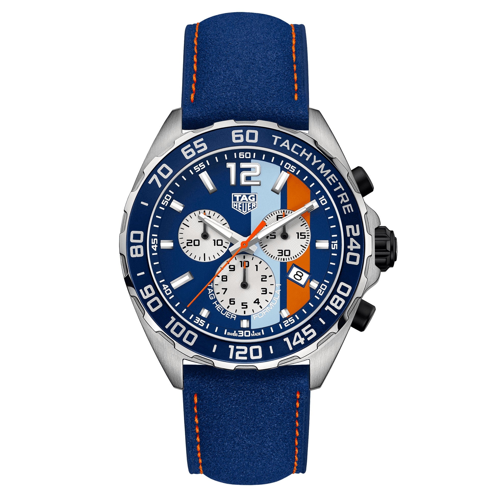 TAG Heuer orologio uomo Formula 1 Gulf 43mm cronografo quarzo CAZ101N.FC8243 - Gioielleria Capodagli
