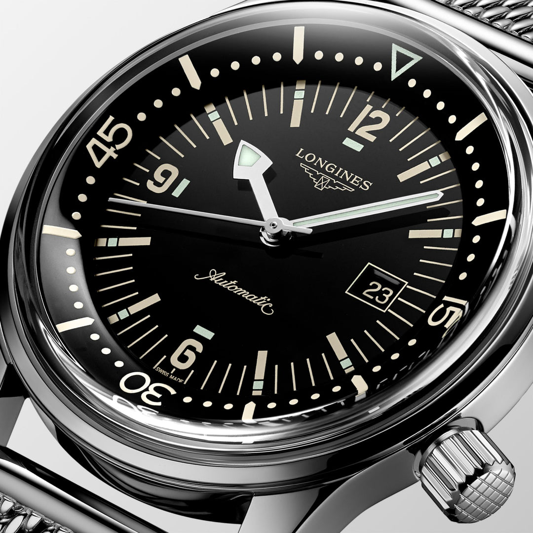 Longines orologio The Longines Legend Diver Watch 36mm nero automatico acciaio L3.374.4.50.6 - Capodagli 1937