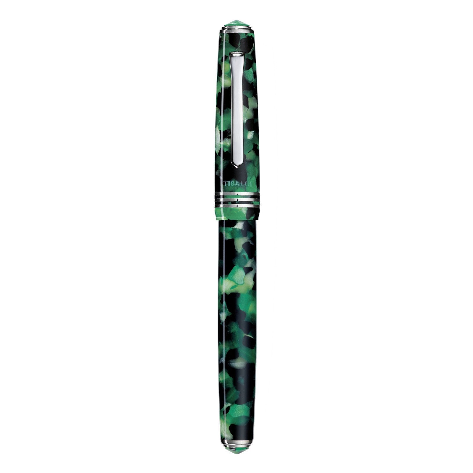 Tibaldi stilografica N60 in resina verde smeraldo punta larga N60-489_FP-B - Gioielleria Capodagli