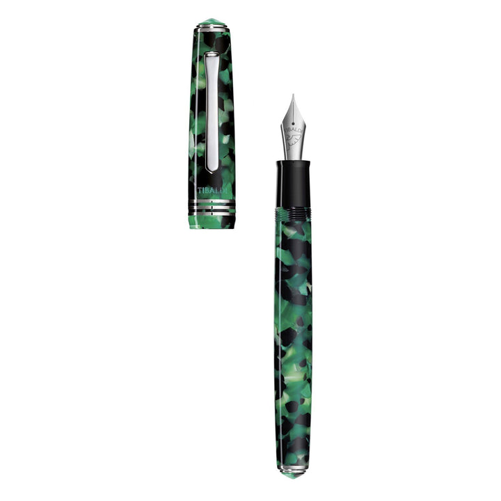 Tibaldi stilografica N60 in resina verde smeraldo punta molto larga N60-489_FP-BB - Gioielleria Capodagli