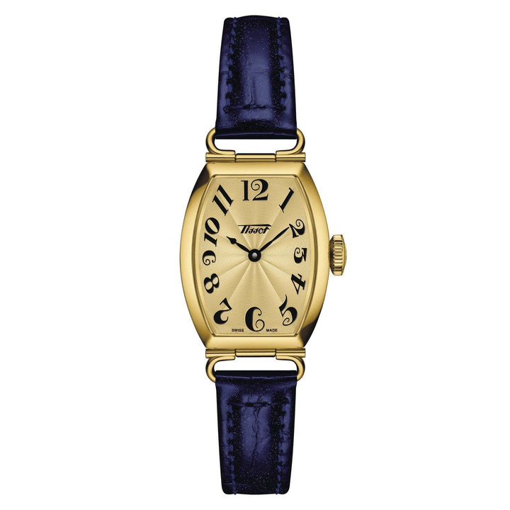 Tissot orologio donna Heritage Porto Small Lady 22x30mm acciaio e pelle blu T128.109.36.022.00 - Gioielleria Capodagli