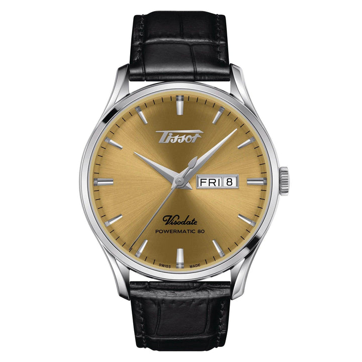 Tissot orologio Heritage Visodate Powermatic 80 42mm champagne automatico acciaio T118.430.16.021.00 - Gioielleria Capodagli