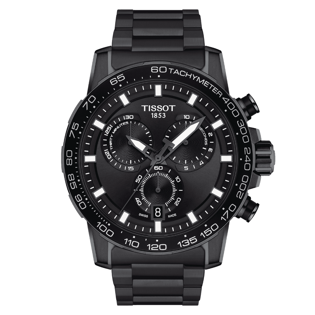 Tissot orologio Supersport Chrono 45,5mm nero quarzo acciaio finitura PVD nero T125.617.33.051.00 - Gioielleria Capodagli