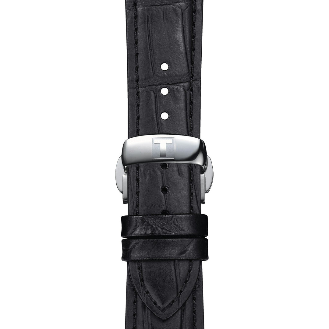 Tissot orologio uomo Gentleman blu 40mm acciaio quarzo pelle marrone T127.410.16.041.01 - Gioielleria Capodagli