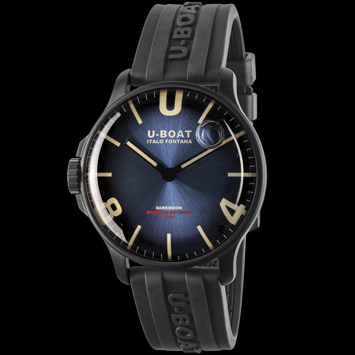 U-BOAT orologio DARKMOON 44mm BLUE IPB SOLEIL quarzo acciaio finitura IPB nero 8700/B - Capodagli 1937