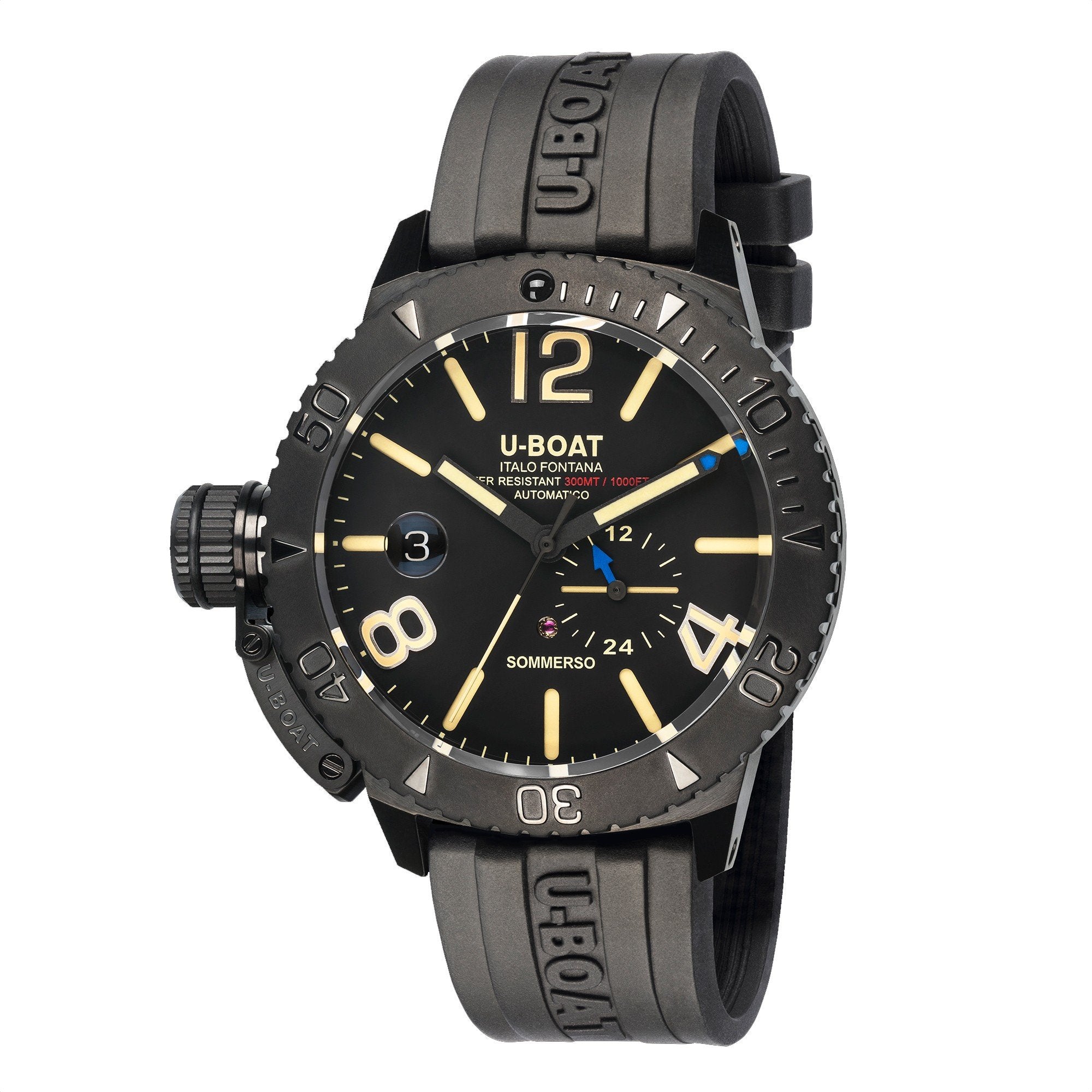 U-BOAT orologio uomo Sommerso DLC 46mm automatico acciaio nero 9015 - Gioielleria Capodagli