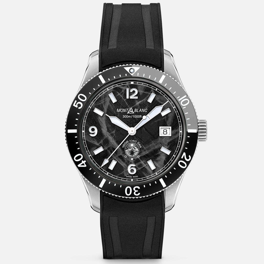 Montblanc Reloj 1858 Ice Sea Automatic Date 41mm negro acero automático 129372