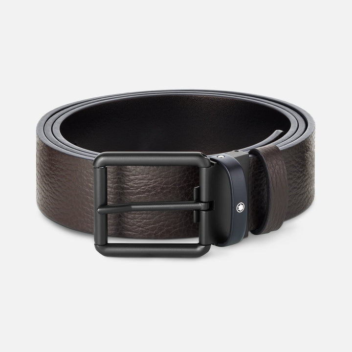 Montblanc belt 35mm buckle PVD black reversible leather black/brown 131187