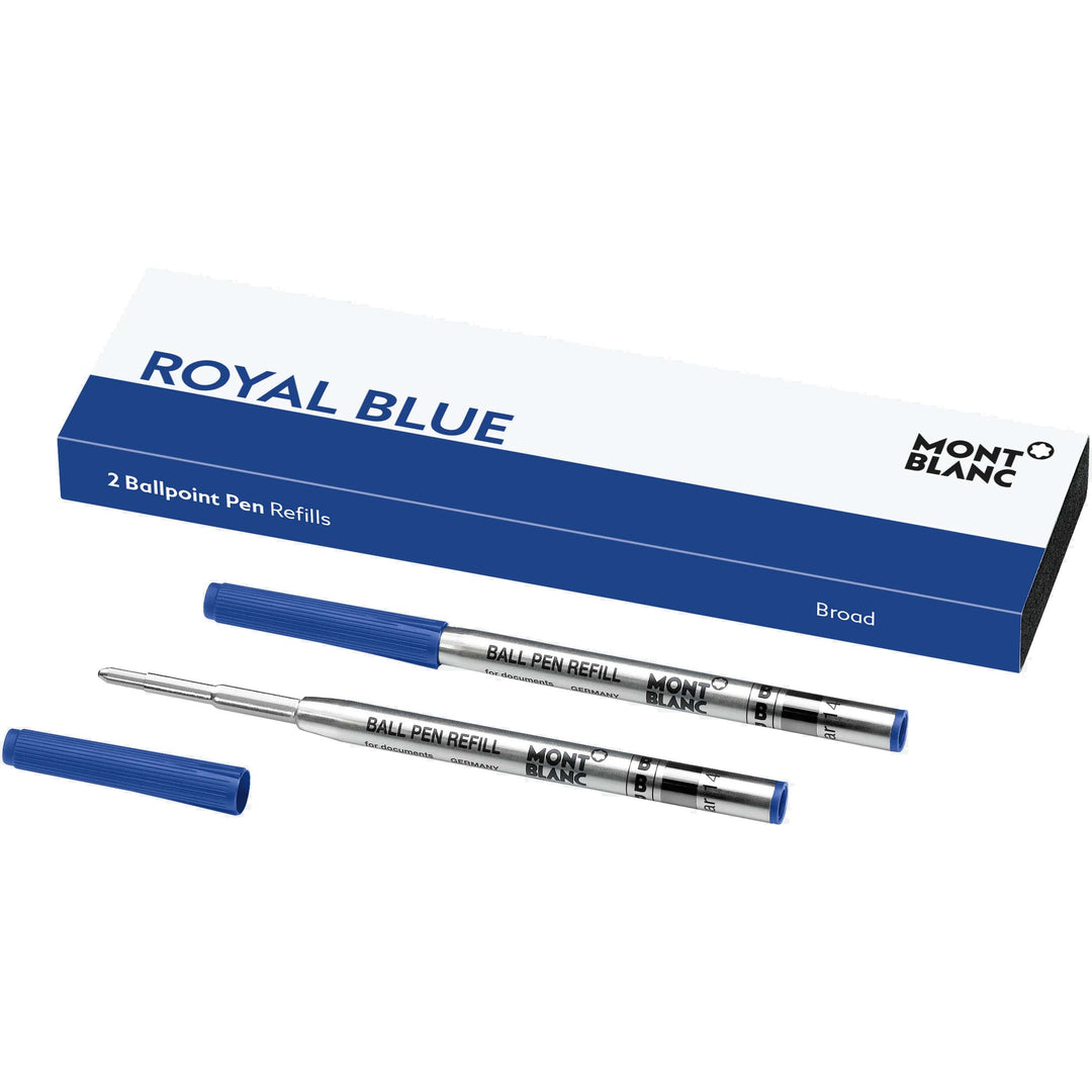 Montblanc 2 refill per penna a sfera punta B Royal Blue blu 124493 - Capodagli 1937