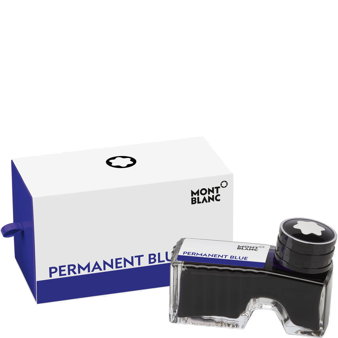 Montblanc boccetta d’inchiostro 60ml Permanent Blue DIN ISO 14145-2 blu indelebile 128195 - Capodagli 1937