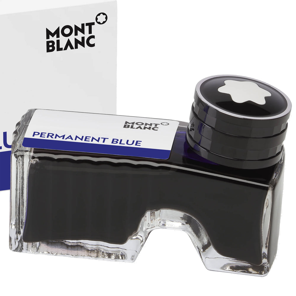 Montblanc boccetta d’inchiostro 60ml Permanent Blue DIN ISO 14145-2 blu indelebile 128195 - Capodagli 1937