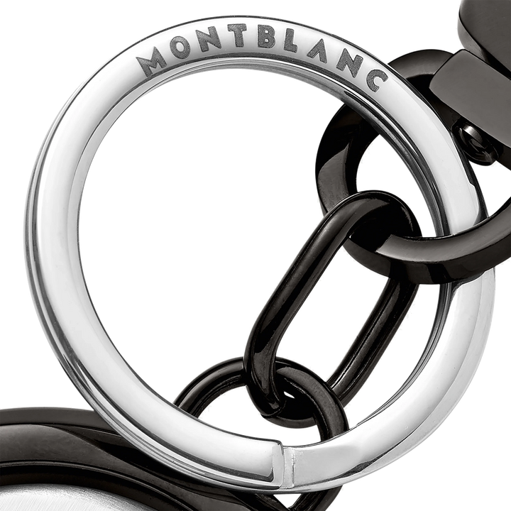 Montblanc portachiavi con emblema girevole Meisterstück grigio finitura rutenio 128744