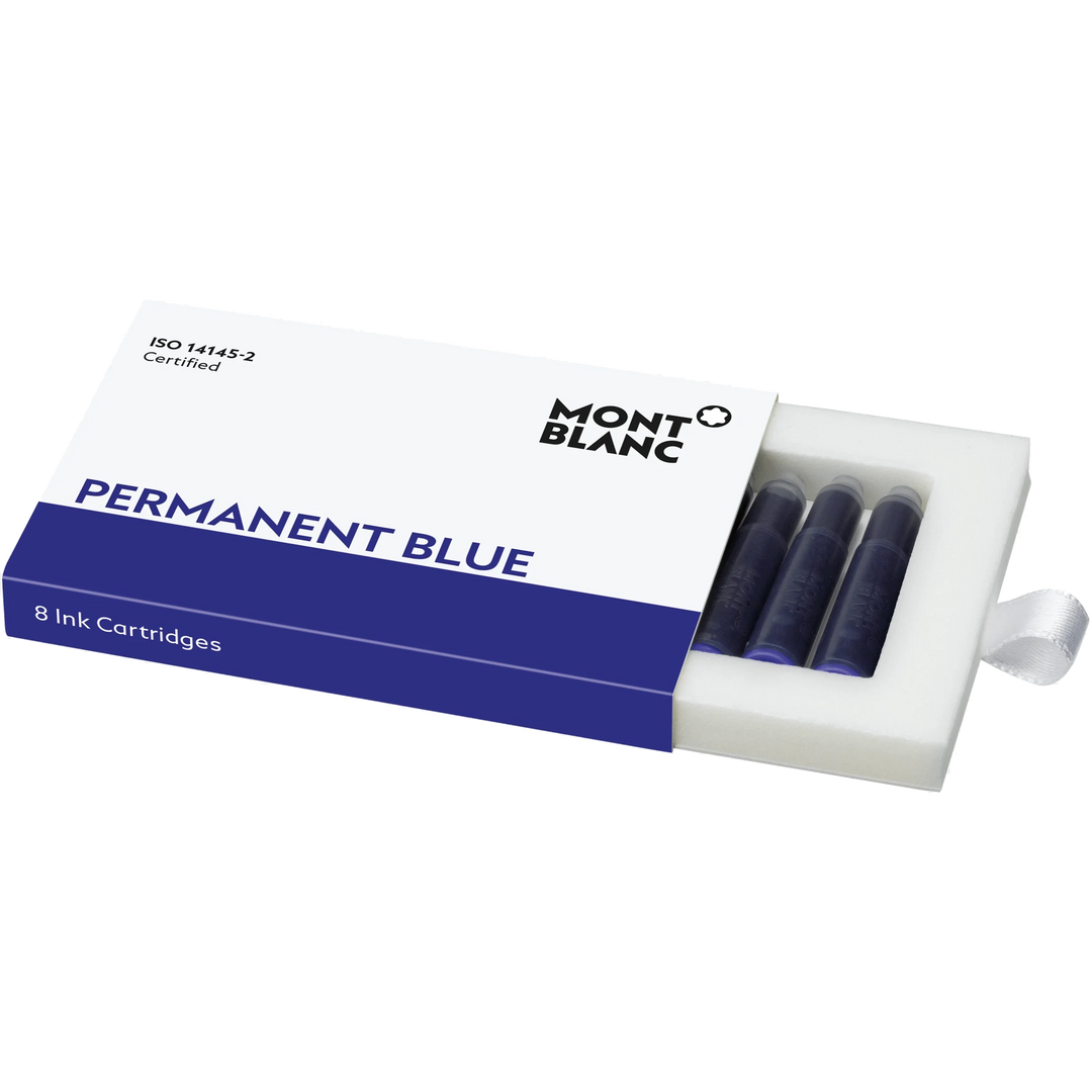 Montblanc ink cartridges 8 pieces Permanent Blue indelible blue 128208