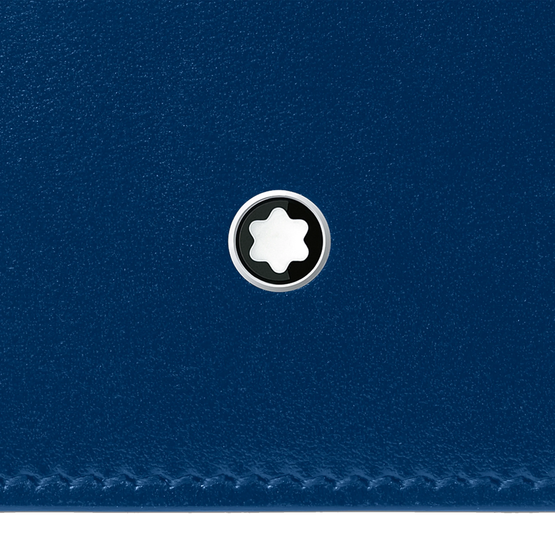Montblanc portafoglio lungo 15 scomparti Meisterstück nero/blu 129681