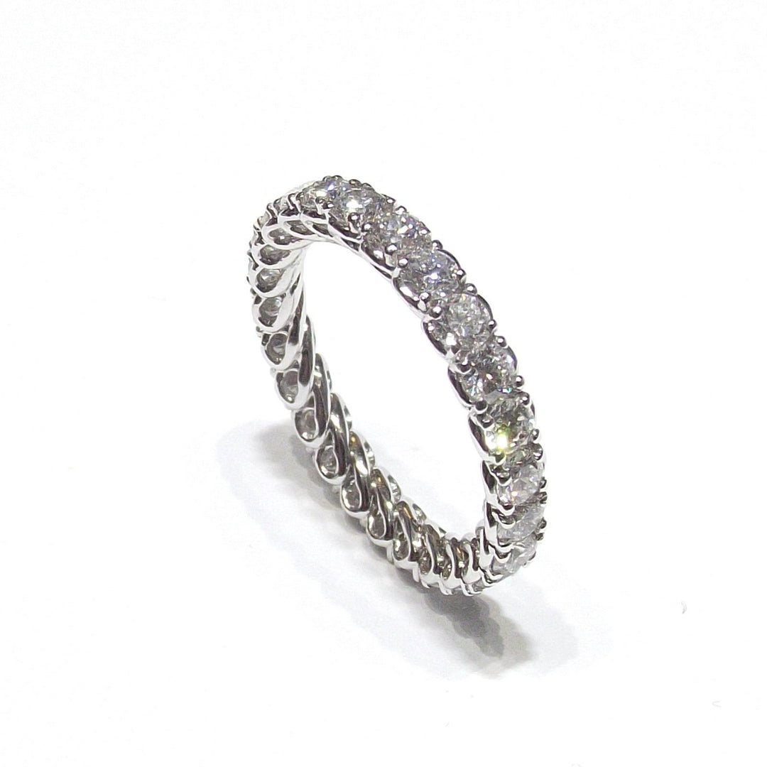 World Diamond Group anello Eternity oro bianco 18kt diamanti 2,20ct F color AET024200DI-220 - Gioielleria Capodagli