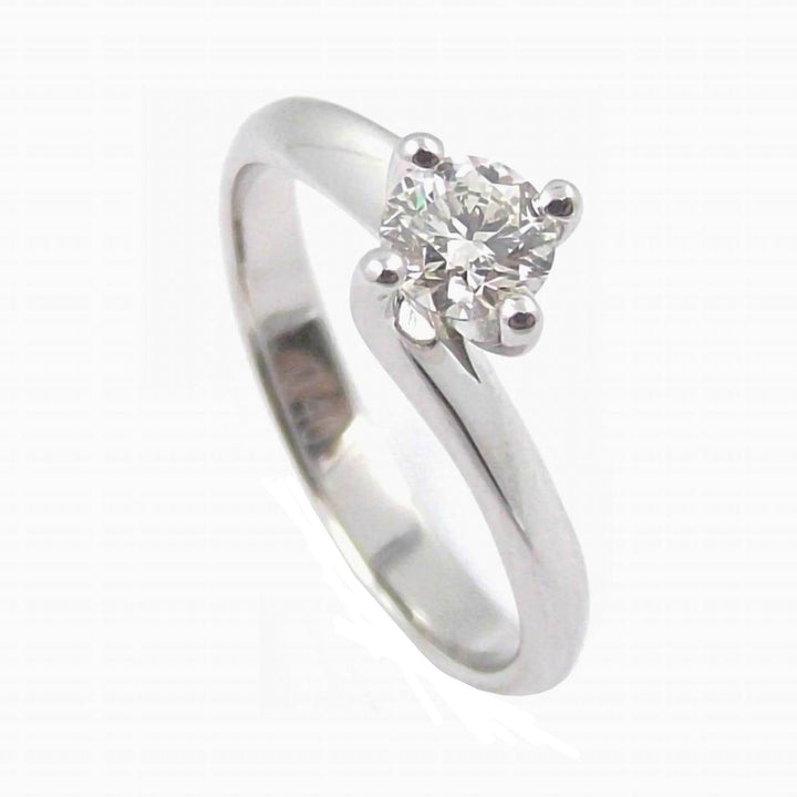 World Diamond Group anello solitario Valentino oro bianco 18kt diamante 0,32ct AB1625-032-B - Gioielleria Capodagli