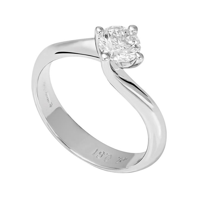 World Diamond Group anello solitario Valentino oro bianco 18kt brillante 0,40ct AB1625-040-B - Gioielleria Capodagli