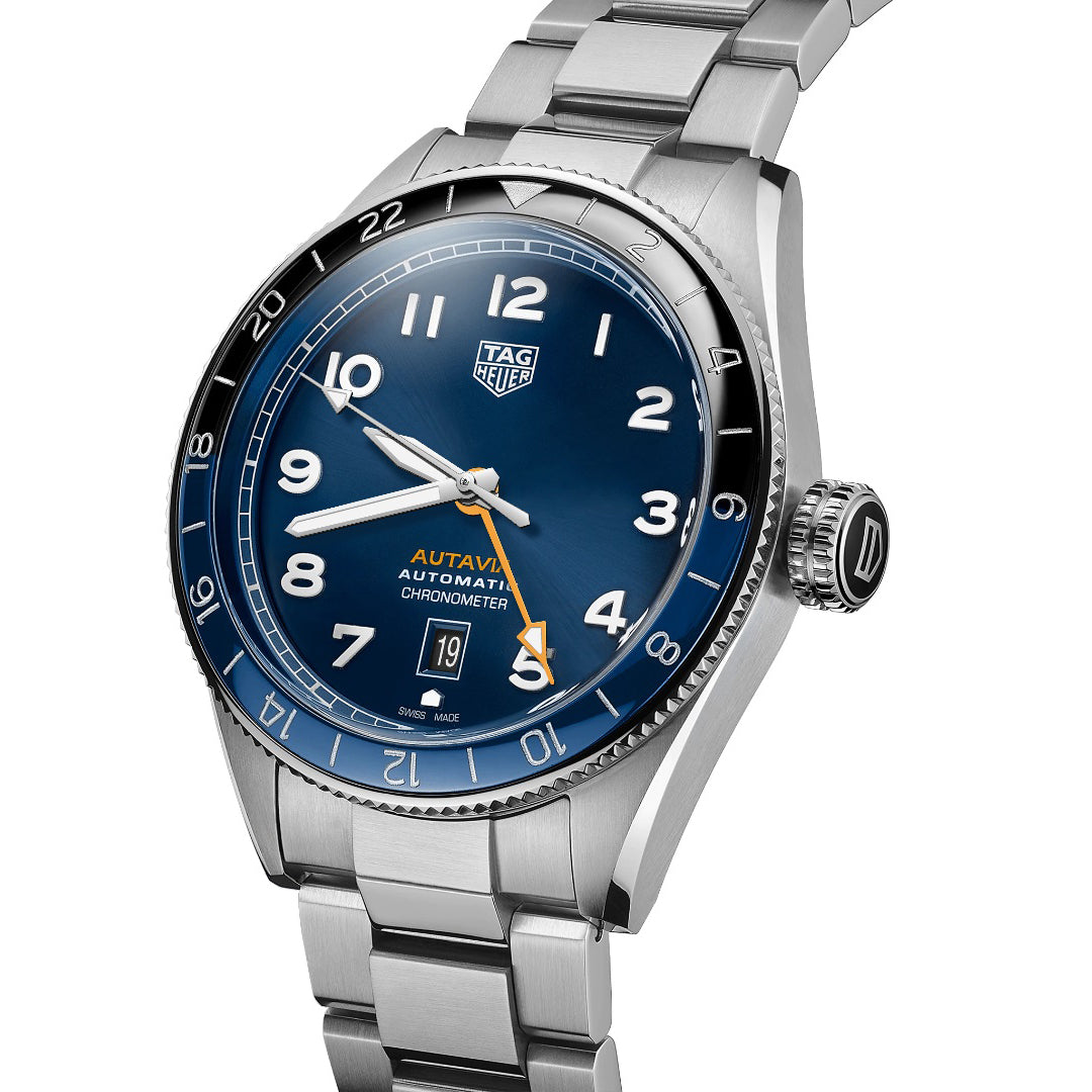 TAG Heuer orologio Autavia COSC GMT Calibre 7 Limited Edition 42mm blu automatico acciaio WBE511A.BA0650