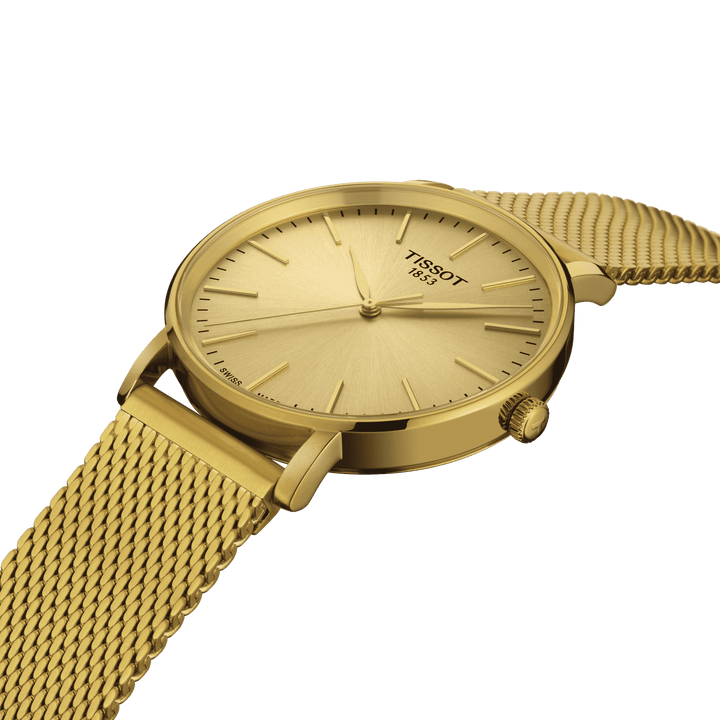 Reloj Tissot Everytime Gent 40mm acero de cuarzo acabado PVD oro amarillo T143.410.33.021.00