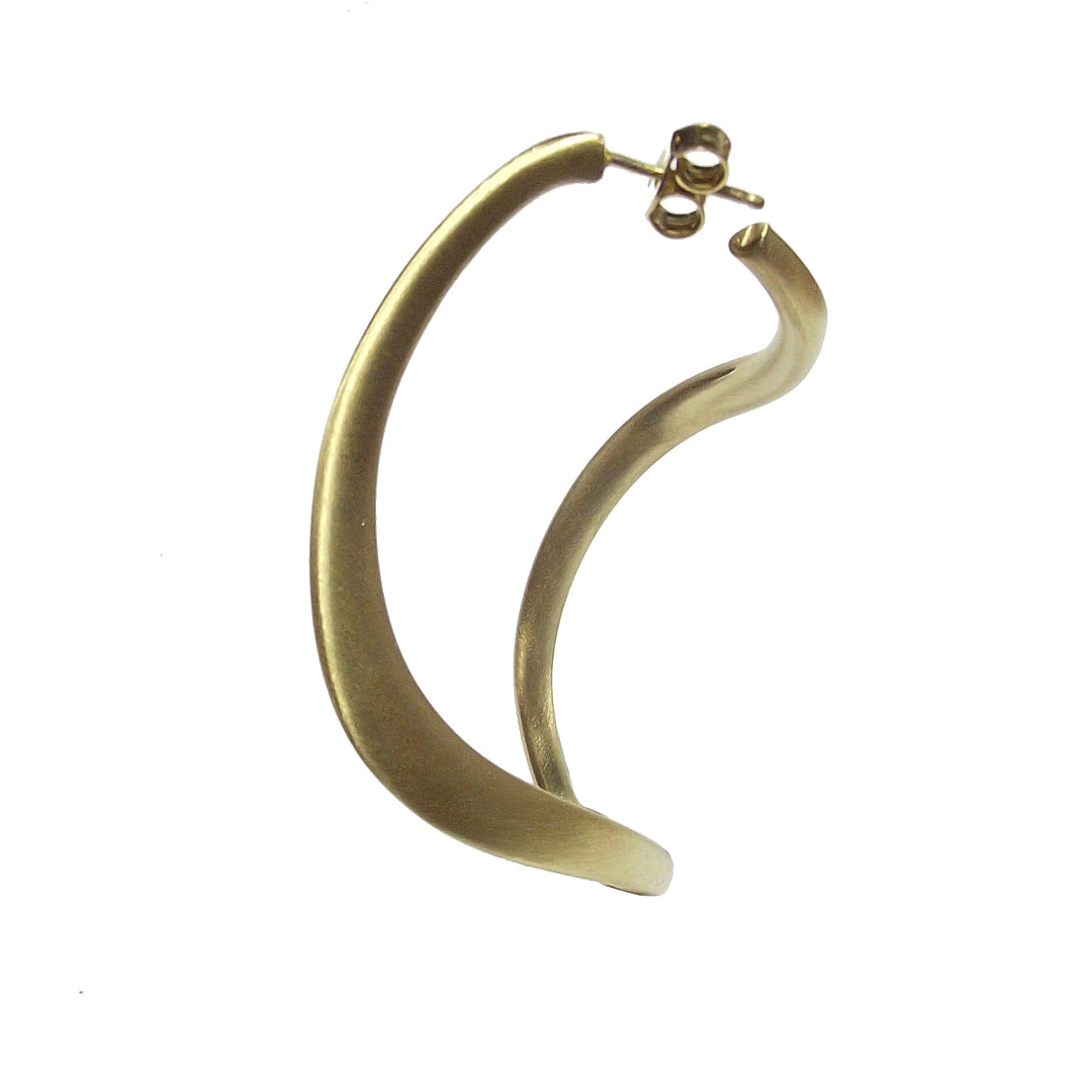 Hoop earrings in 925 silver PVD finish satin yellow gold CPD-ORE-ARG-0003-GS
