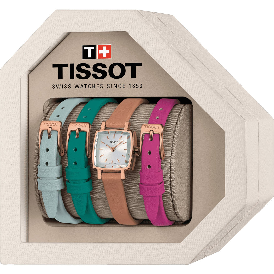 Tissot Watch Lovely Summer Set de acero de acero de cuarzo plateado de 20 mm PVD Pink Pink T058.109.36.031.01