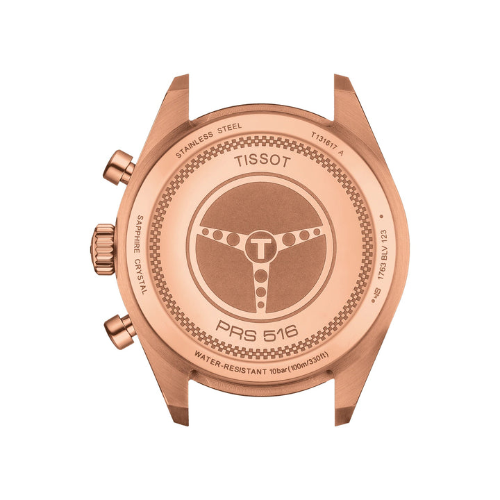 Tissot orologio PRS 516 Chronograph 45mm grigio quarzo acciaio finitura PVD oro rosa T131.617.36.082.00