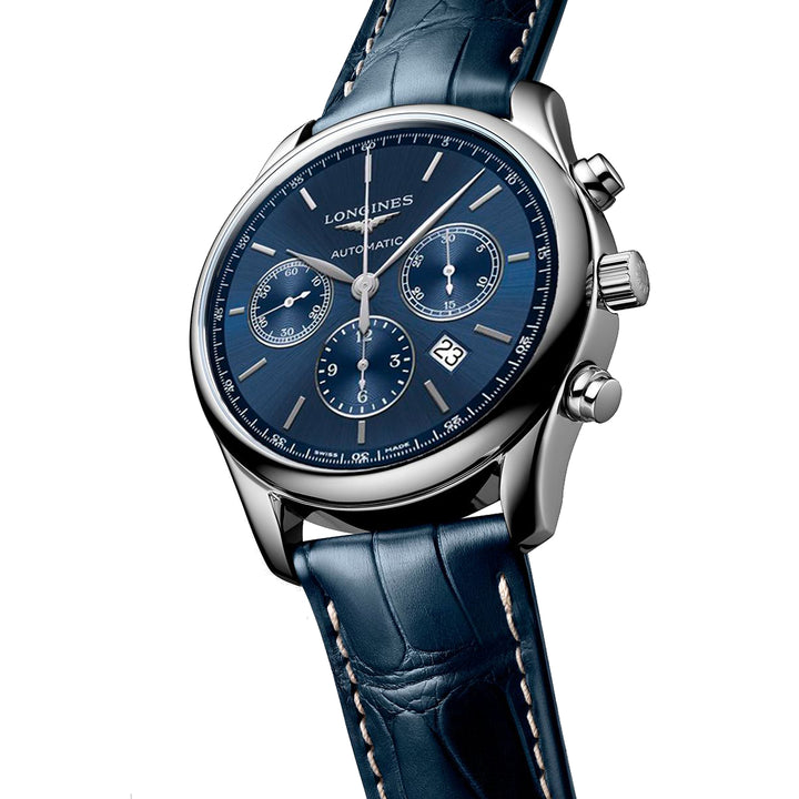 Longines orologio The Longines Master Collection 42mm blu acciaio uomo cronografo automatico L2.759.4.92.0 - Capodagli 1937